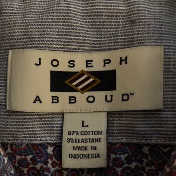 Joseph Abboud Purple Paisley Button Down Shirt Large - Picture 6 of 7